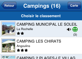 Liste fiches, avis audio